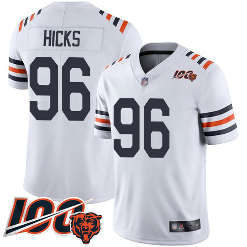 Chicago Bears Limited White Men Akiem Hicks Jersey NFL Football #96 100th Season->chicago bears->NFL Jersey